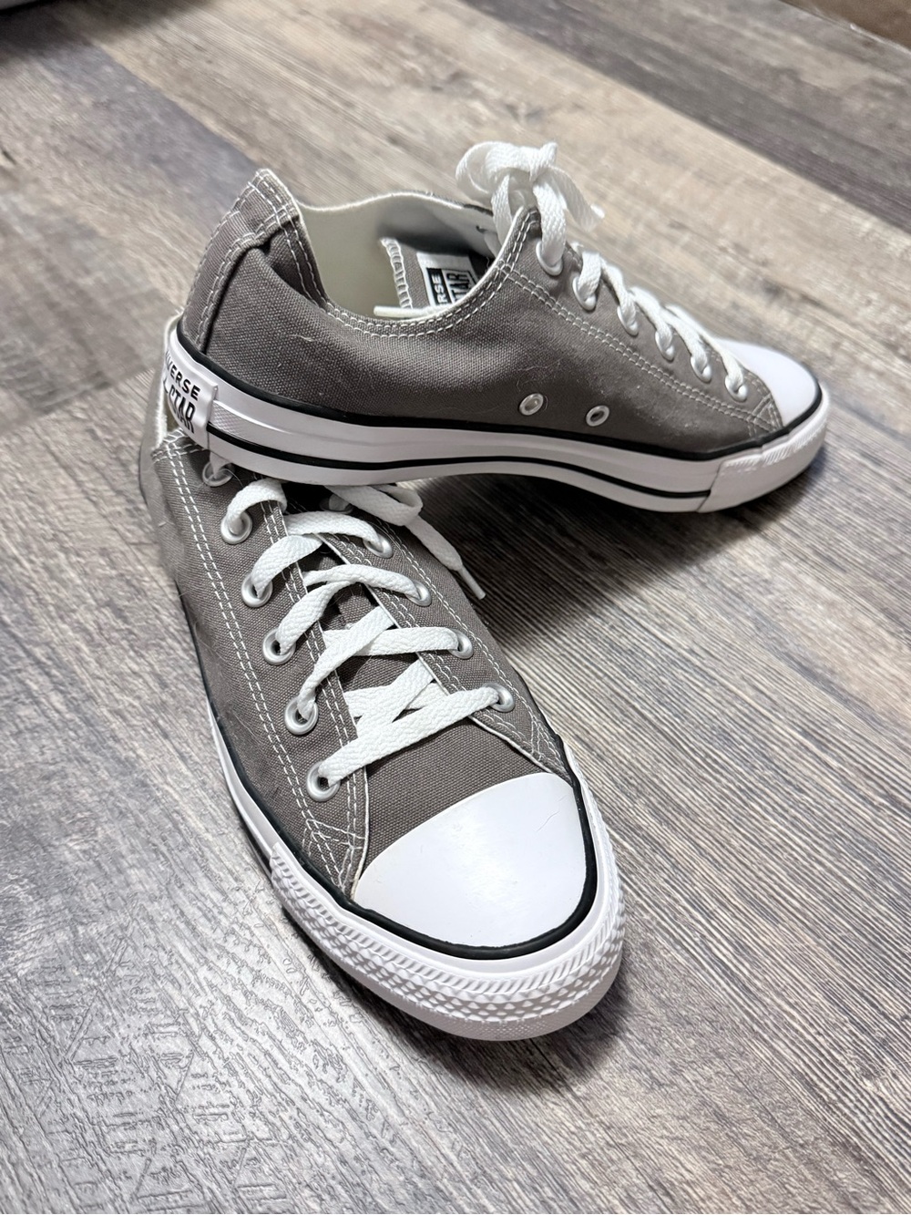 Converse Low Top Sneakers in Gray with White Trim